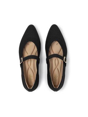 Pointed Toe Knit Mary Jane Ballet Flats Slip-On Office Casual Shoes Arch Support